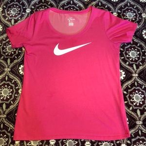 Pink Nike DRI-FIT athletic cut medium tee